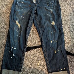 Lane Bryant Blue Jeans with Artistic Splatter